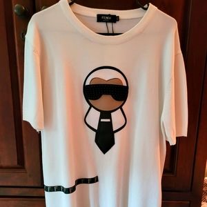 "RARE FIND"  FENDI , LIGHT WEIGHT SWEATER , CREAM BLACK IN COLOR ,